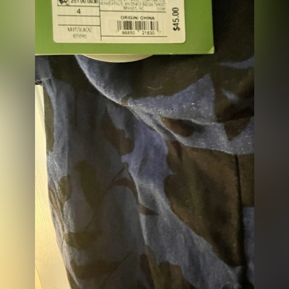 Kate Spade X Target 4 Classic Rose Navy Blue Black Floral Linen Blend Jumpsuit - Picture 5 of 7